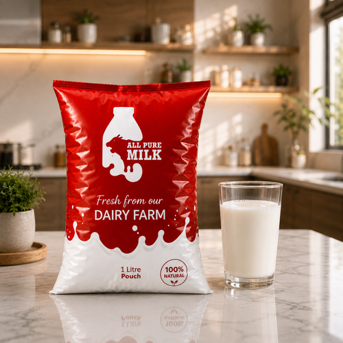 1 litre fresh buffalo milk pouch from All Pure Milk
