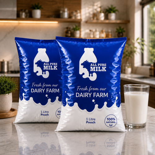 2 litre fresh cow milk pouch from All Pure Milk