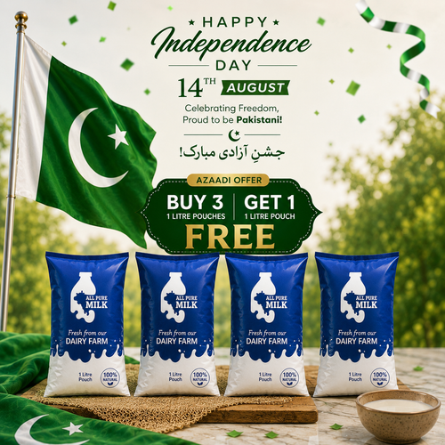 Buy 3 get 1 free fresh cow milk offer from All Pure Milk