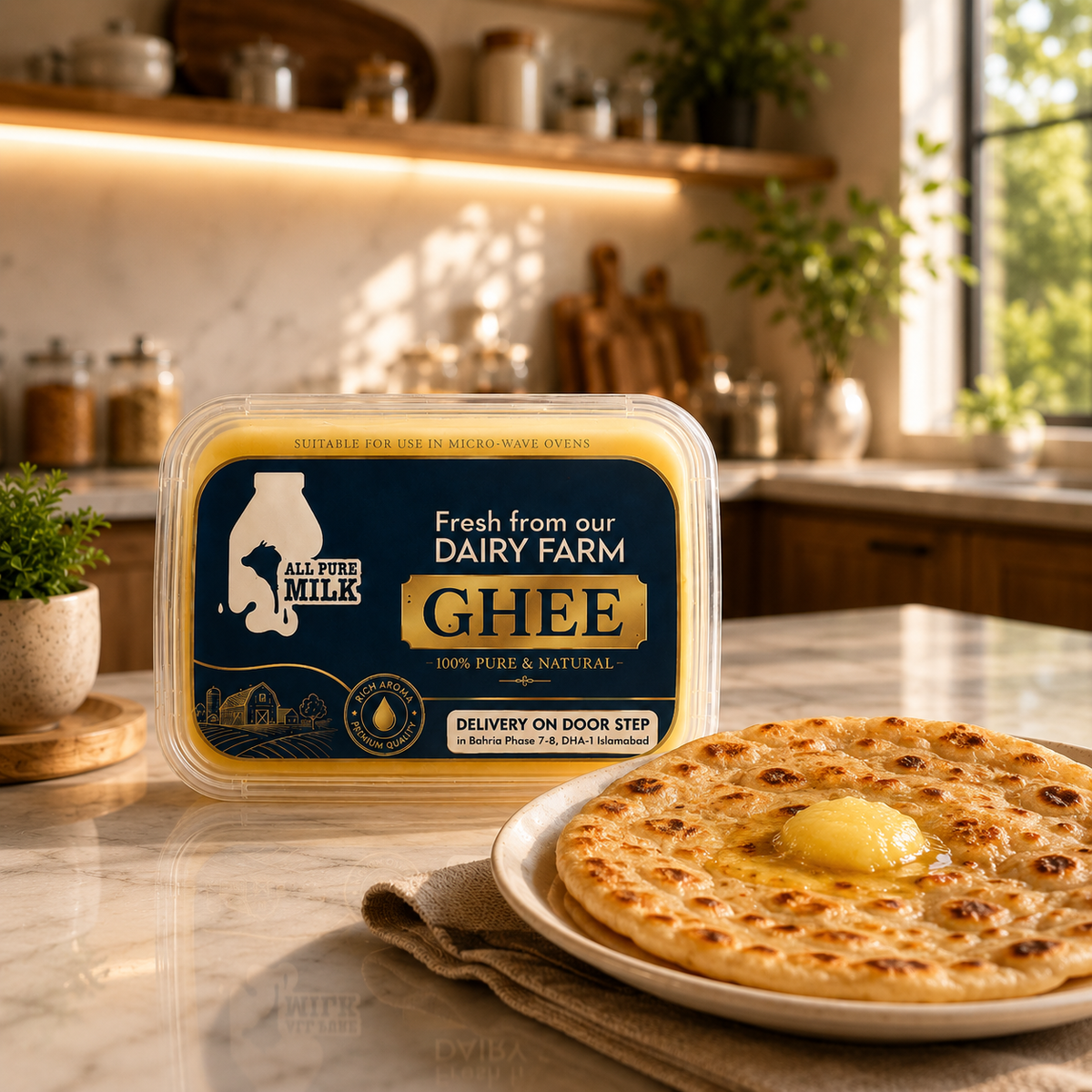pure desi ghee with paratha from All Pure Milk